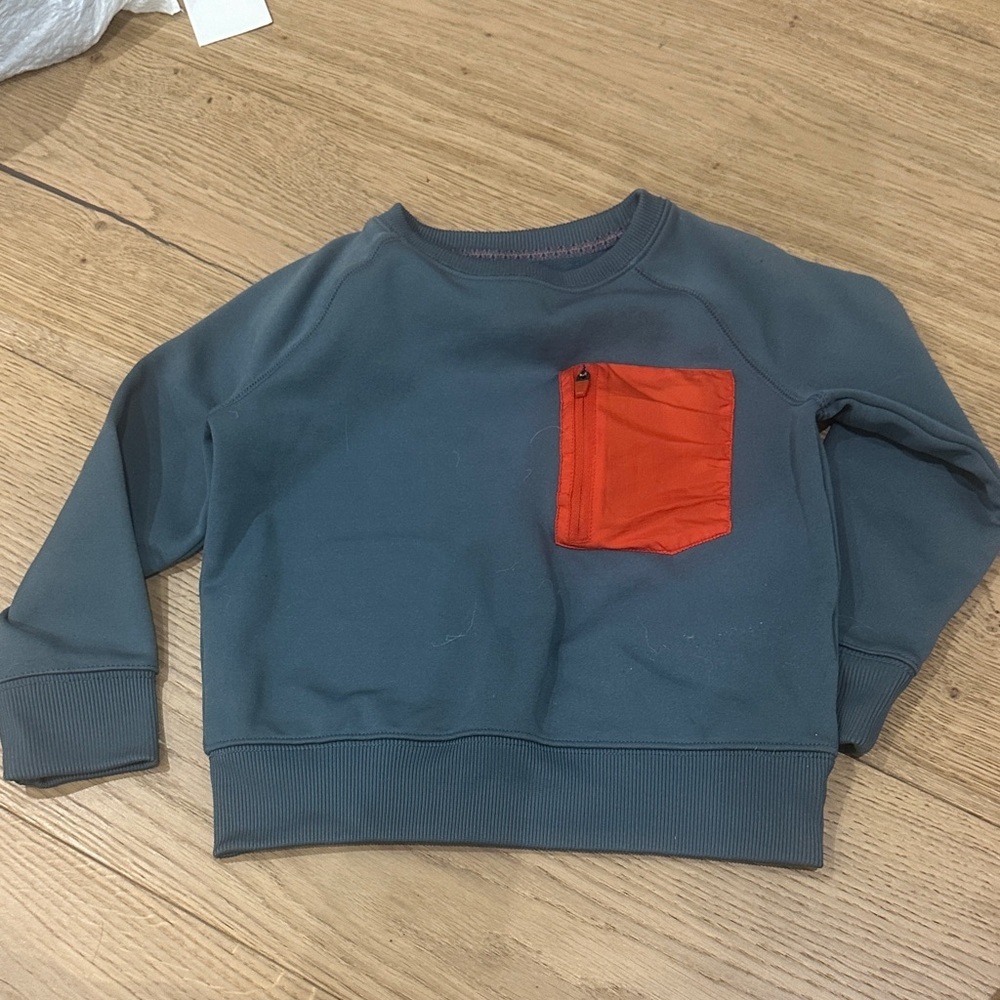 GAP Kids Blue Sweatshirt with Orange Accent 4/5
